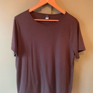 Ribbed Short Sleeve T-Shirt - dark blue/grey/ black